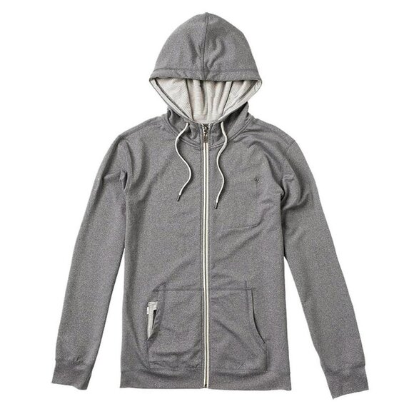 Vuori Movement Hoodie Athletic Full Zip Jacket In Heathered Gray, Size Medium - Picture 2 of 8